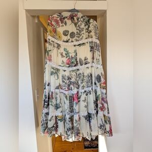 Anthropologie Tiered Floral "Stemswept" Maxi Skirt